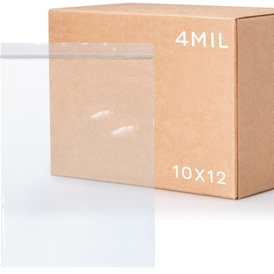 10 x 12, 4 Mil Clear Reclosable Bags