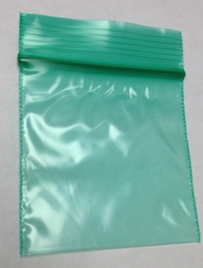 2 x 2, 2 Mil Green Tint Reclosable Bags