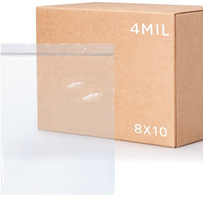 8 x 10, 4 Mil Clear Reclosable Bags