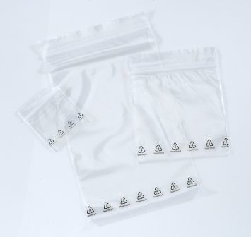 13 x 18, Clear 2 Mil Reclosable Bags with Recycle Logo & Suffocation Warning