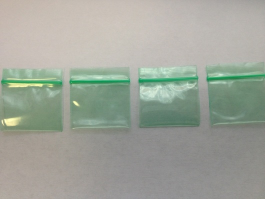 1.25 x 1, 2 Mil Green Tint Reclosable Bags