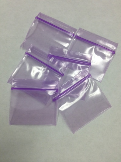 1.25 x 1, 2 Mil Light Purple Tint Reclosable Bags