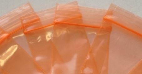 1.5 x 1.25, 2 Mil Orange Tint Reclosable Bags