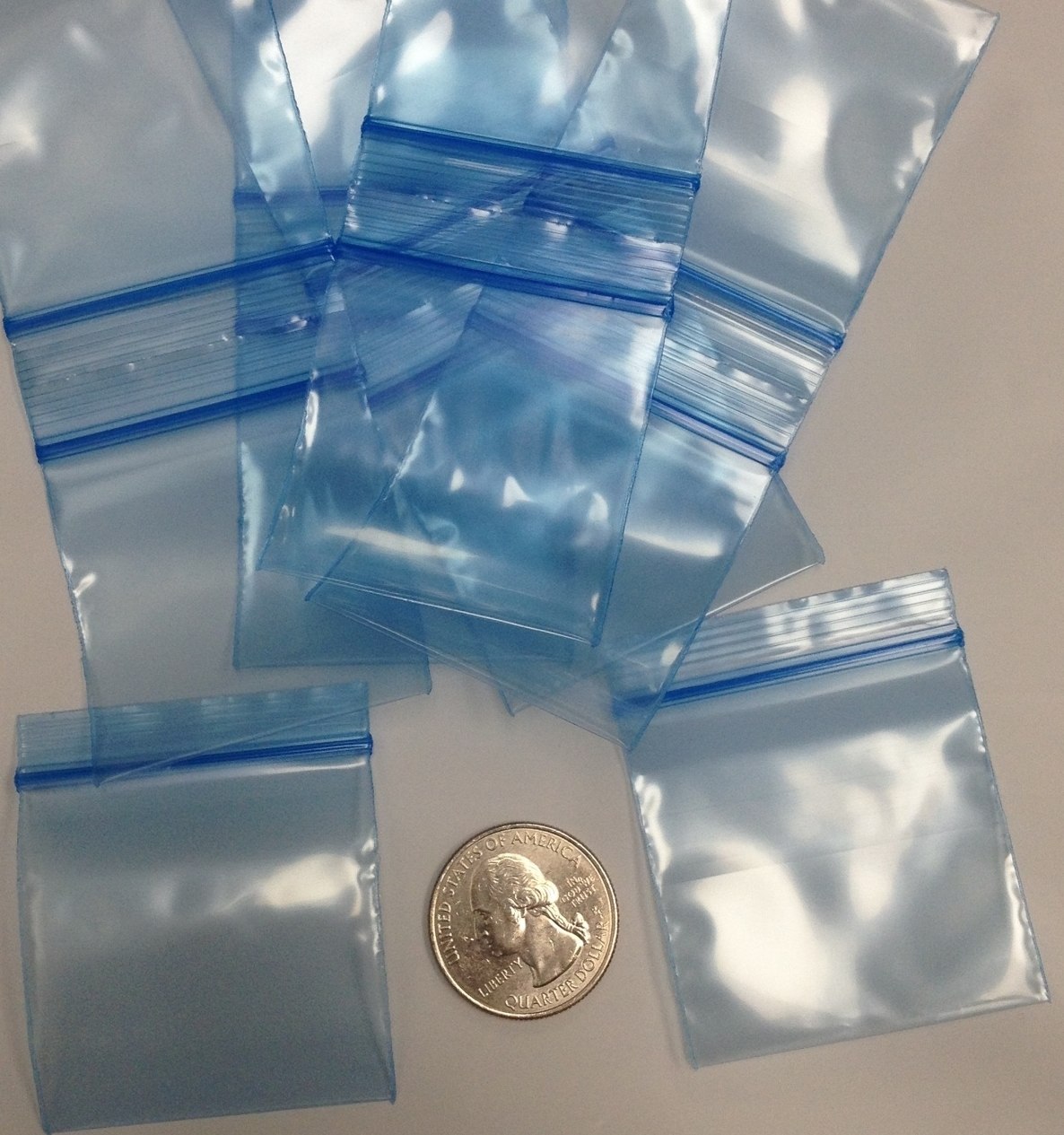 1000 PACK Small Plastic Zipper Bags Apple Baggies 175175 Blue 1.75x1.75 Inch 