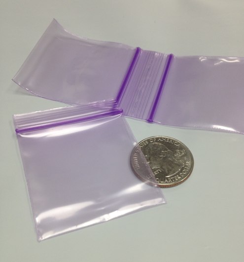 1.75 x 1.75, 2 Mil Light Purple Tint Reclosable Bags