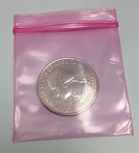 1.75 x 1.75, 2 Mil Pink Tint Reclosable Bags