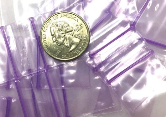 1 x 1, 2 Mil Light Purple Tint Reclosable Bags