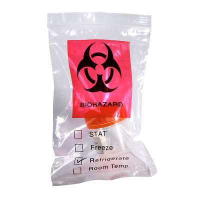 12 x 15, 2 Mil Biohazard Specimen Reclosable Bags, With a Pouch