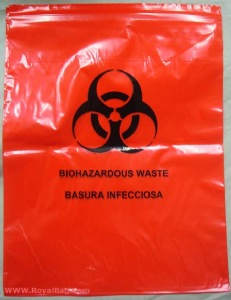 12 x 15, 2 Mil Reclosable, Biohazard-Waste Red Bags