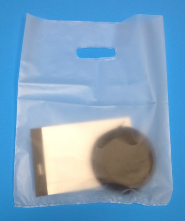 12 x 15, 3 Mil, Frosted High-Density Merchandise Die-Cut Handle Bags