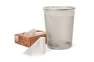 24 x 33, 8Mic 12-16 Gal. Light Weight HD Liners, (Coreless Rolls) <b>Clear</b>