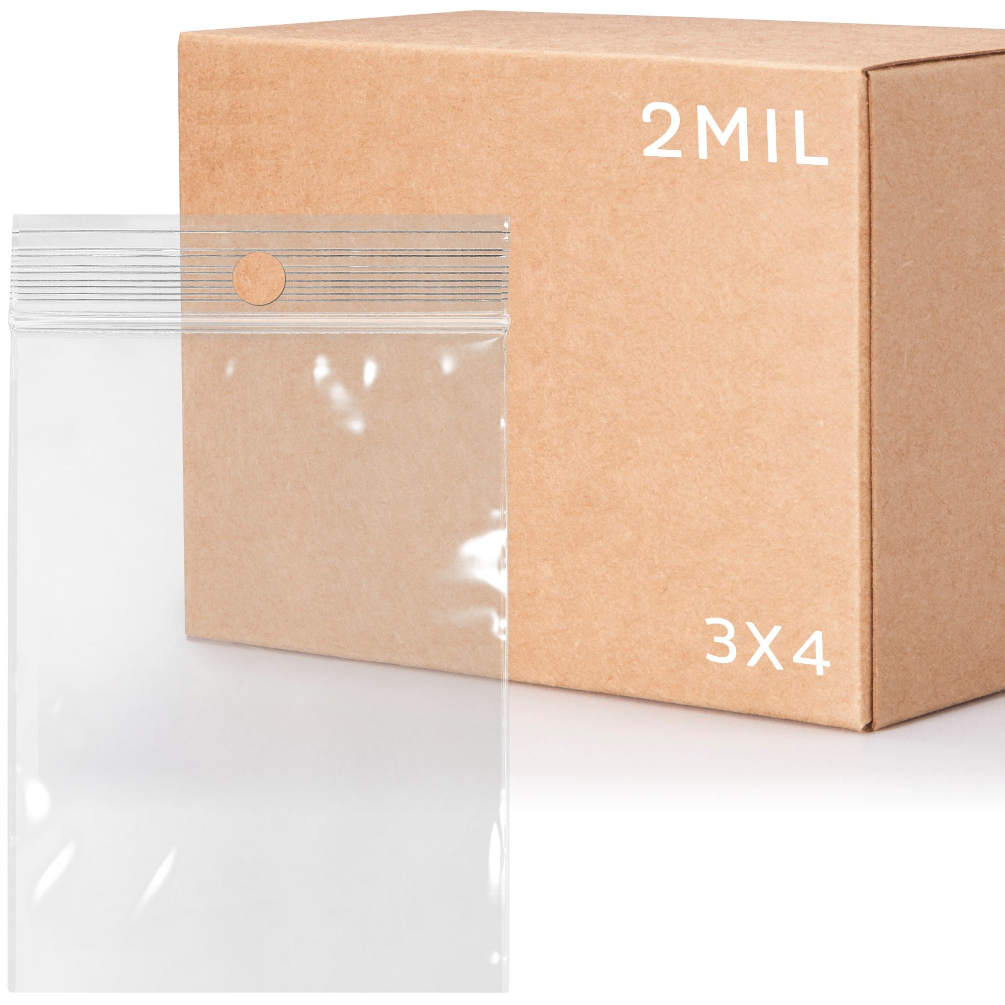 2 Mil 3 x 3 Clear Resealable Poly Bags, Pack of 100