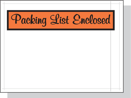 4.5 x 6 Packing List Envelope, Printed 'Packing List Enclosed'