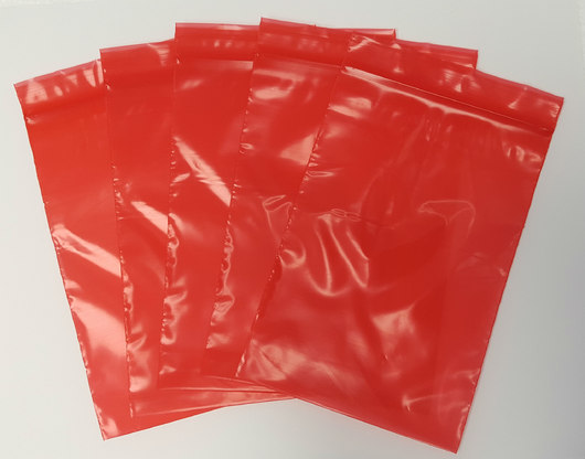 Reclosable 2 Mil Poly Bags, 4x6, Red, 1000/Case