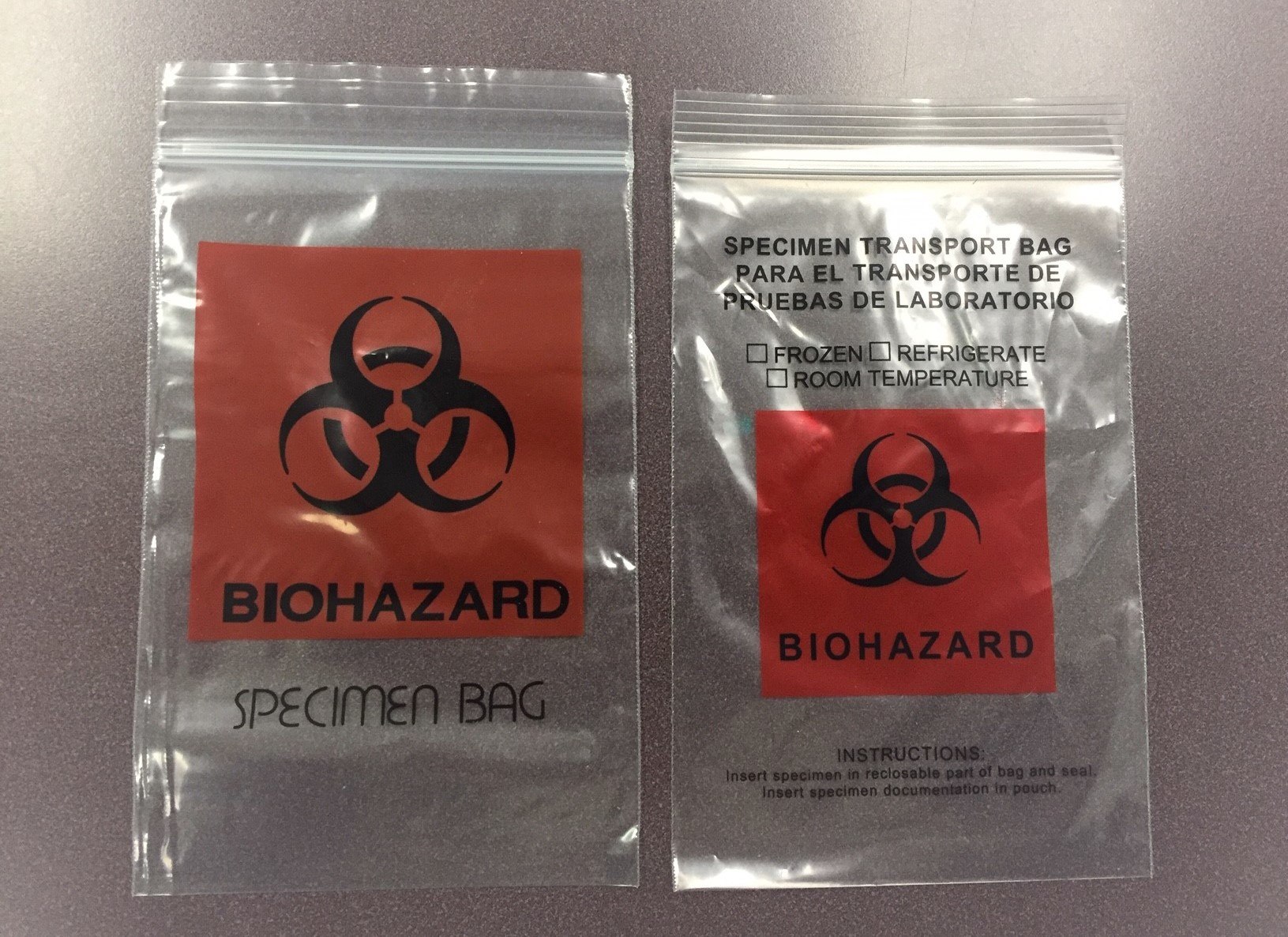 4x6 Biohazard Specimen Transport Ziplock Bags