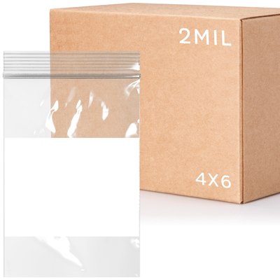 200 Ziplock Bags White Block 2sizes 2x3 & 3x4 Small Size Baggies Reclosable 2mil