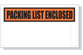 5.5 x 10 Packing List Envelope, Printed 'Packing List Enclosed'