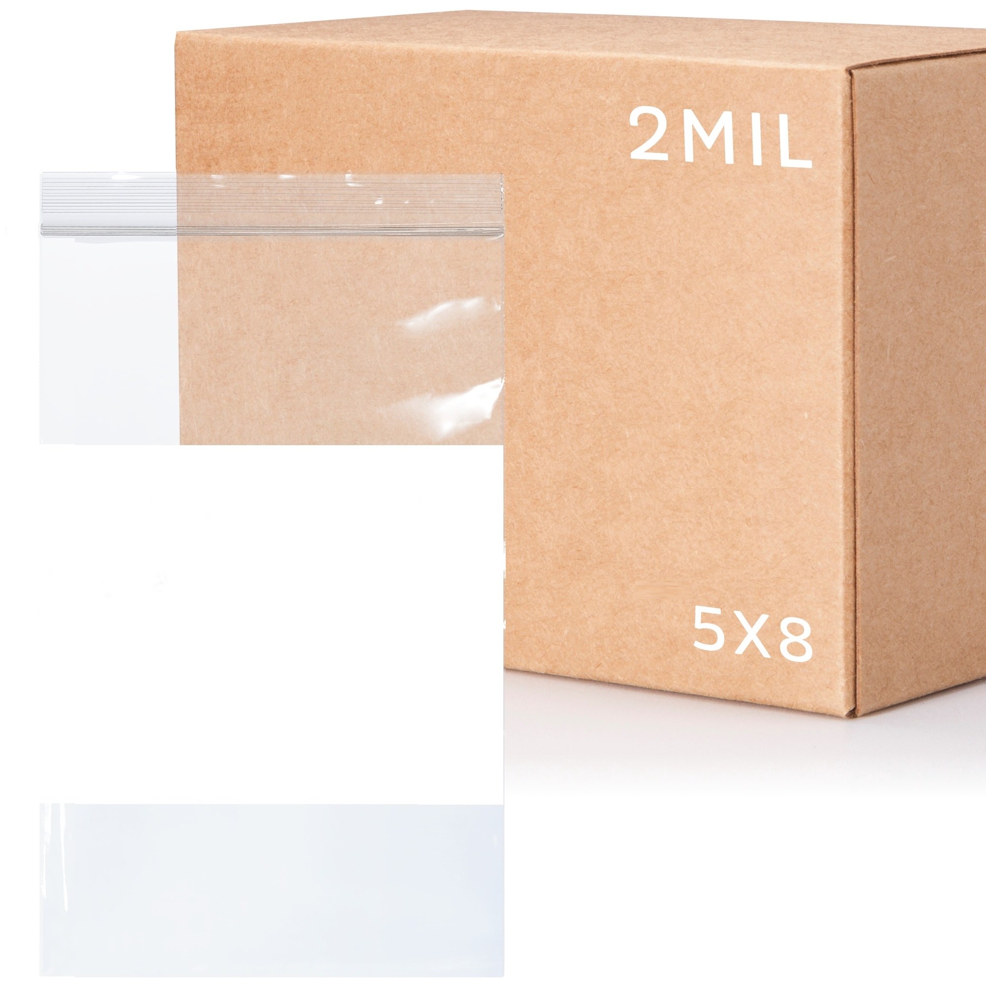 Zip Reclosable Poly Bags, 7 x 8, 2 mil, Clear, 1000/Carton