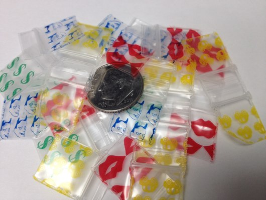 5858-S Tiny Ziplock Bags with Printed Design