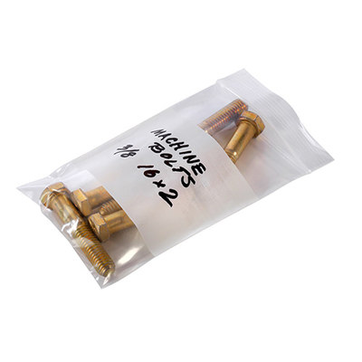 6 Mil White Block Reclosable Bags