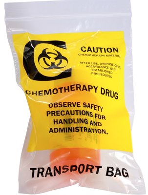 6 X 9, 2 Mil Reclosable Chemotherapy Drug Transport Bags