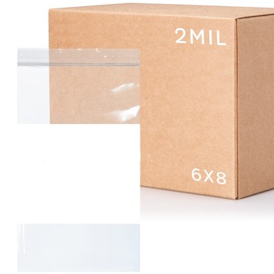 6 x 8, 2 Mil White Block Reclosable Bags