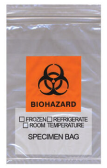 6 x 9, 1.75 Mil Biohazard Specimen Reclosable Bags with Pouch and Absorbent Pad