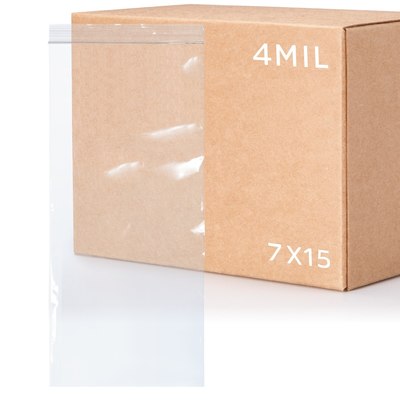 7 x 15, 4 Mil Clear Reclosable Bags