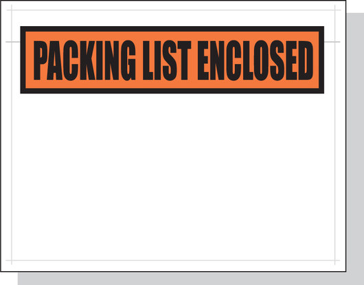 7 x 5.5 Packing List Envelope, Printed 'Packing List Enclosed'