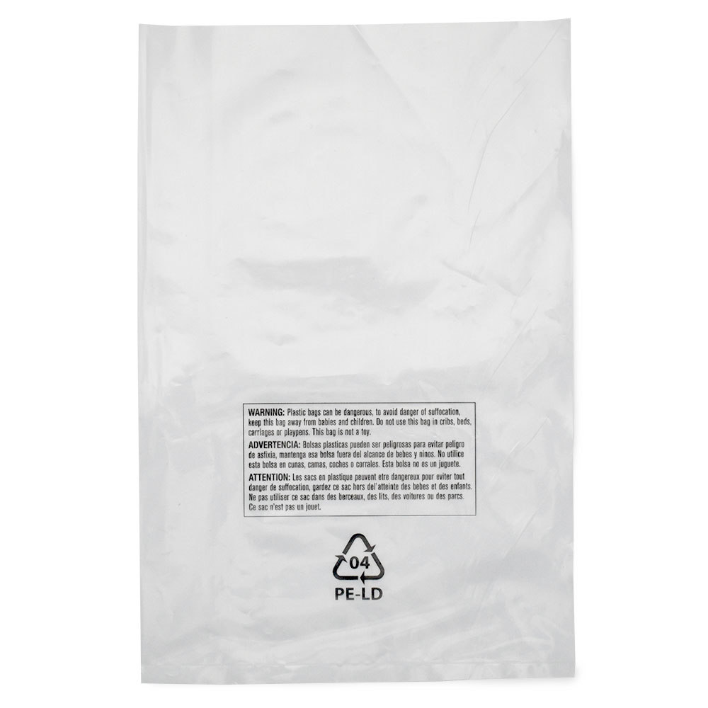 CLEAR Suffocation Warning Flat Poly Bags 18" x 24" 1 MIL *25 50 100 250 500 1000 