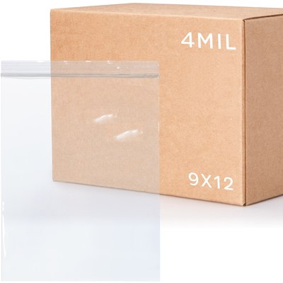 9 x 12, 4 Mil Clear Reclosable Bags