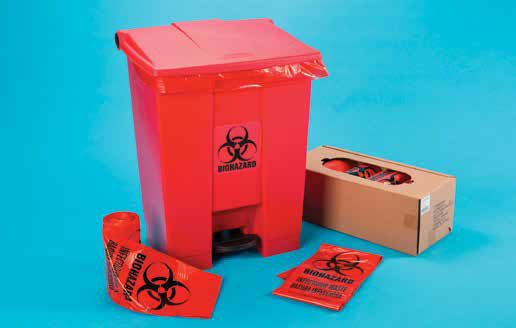 40 x 46, 40-45 Gal. Red Healthcare Trash Liners, Star-Sealed