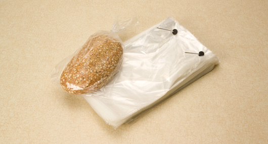 11 X 14, 1 Mil clear wicketed bread bag with a 4" gusset