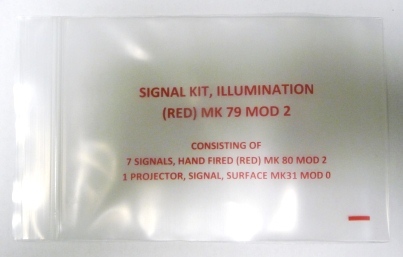 Coast Guard Replacement Bags for the MK79 Pencil Flare Kit, preprinted with content info