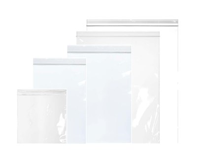 Combo Pack 3 (large sizes): <b>2 Mil Clear</b> Reclosable Bags. Contains 200 bags of each of the following: 6 x 6, 6 x 9, 8 x 10, 9 x 12, 10 x 13