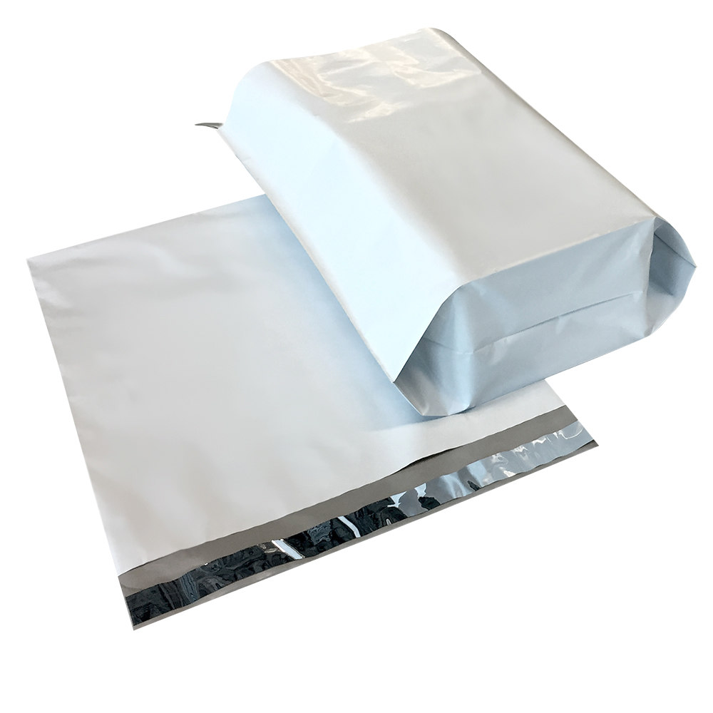 3 Mil Thick 2 Bottom Gusset & 1.57 Lip Waterproof Pack of 200 Pieces 100 Pcs/Size Expansion Poly Mailer 20 x 24 & 30 x 36 White 