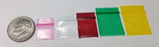 1/2 x 1/2, 2 Mil Red Tint Reclosable Bags