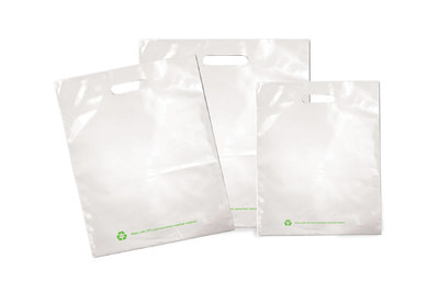 Recycled Plastic White Merchandise Bags 