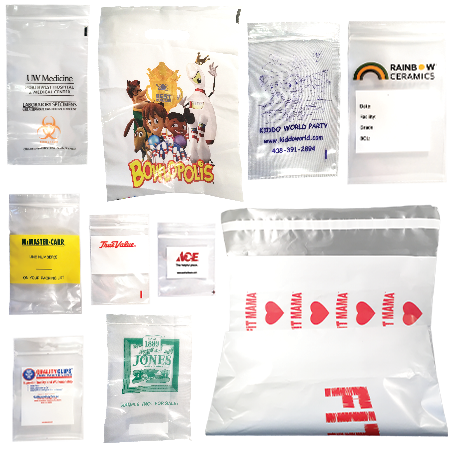 Custom-Printed Poly Bags, Custom Ziplock Bags